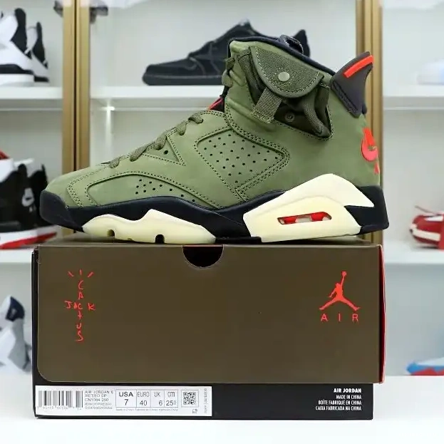 Kimikick TRAVIS RETRO JORDAN X AIR SCOTT 6 'OLIVE' 0521